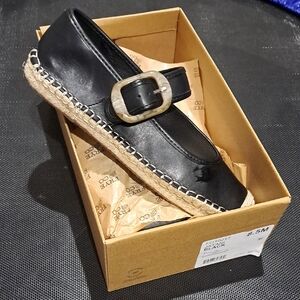 Frye &Co Black Leather Espadrille